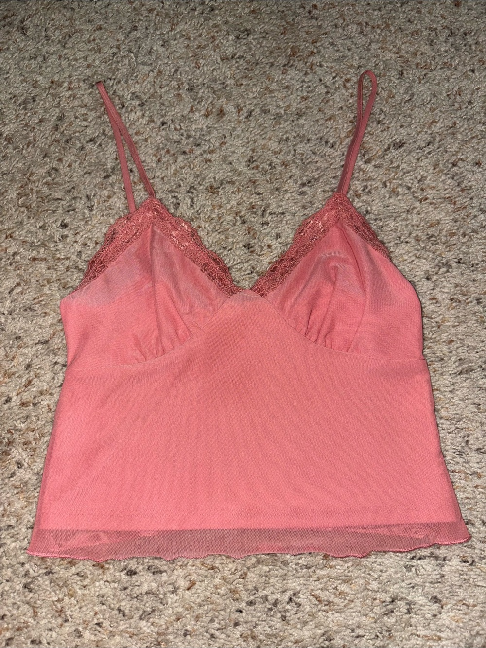wild fable Coral Pink Lace-Trim Cami